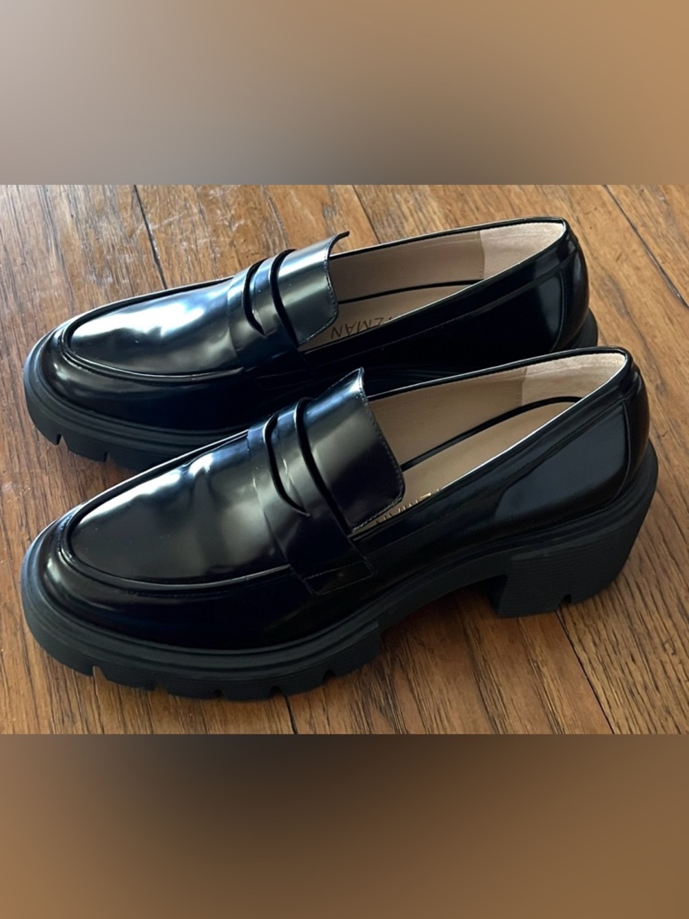 Stuart Weitzman SOHO BLACK LOAFER SLIP ON SHOES 10 NEW - Picture 4 of 12